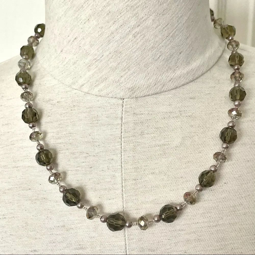Crystal and bead necklace